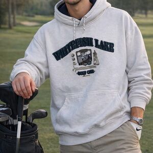 Whitefish Lake Golf Club Gray Hoodie vintage Size M
